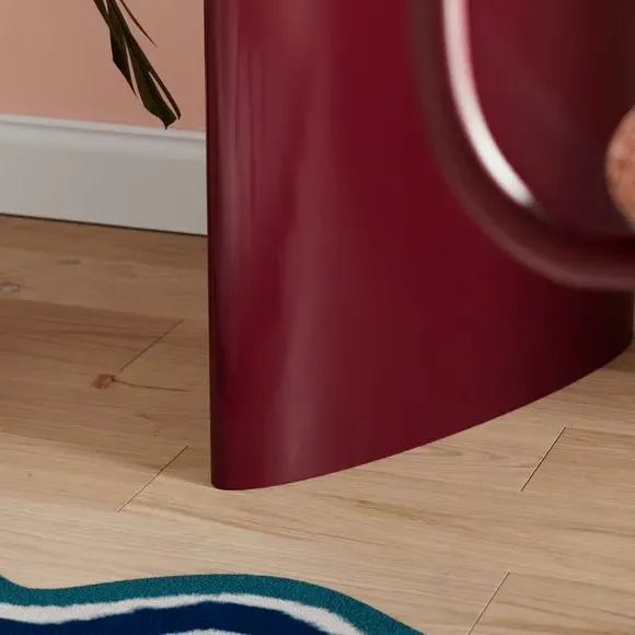 Gloss Desk with Rounded Sides - Burgundy, Wood