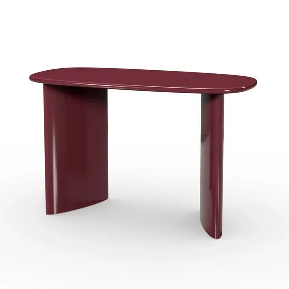 Gloss Desk with Rounded Sides - Burgundy, Wood