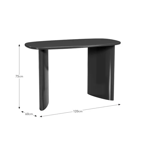 Gloss Desk with Rounded Sides - Burgundy, Wood