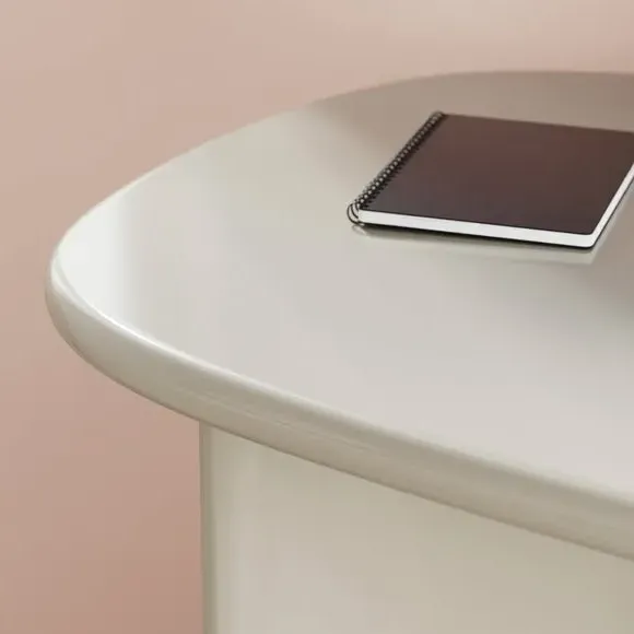 Gloss Desk with Rounded Sides - Mushroom, Wood