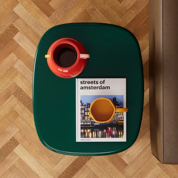 Gloss Side Table with Rounded Sides - Emerald