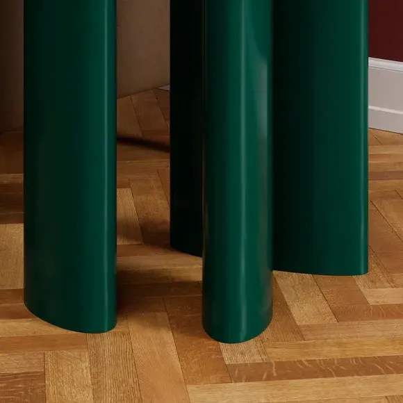 Gloss Side Table with Rounded Sides - Emerald