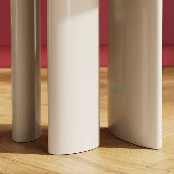 Gloss Side Table with Rounded Sides - Mushroom