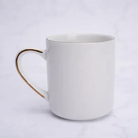 Gold Band Mug - White, Porcelain image