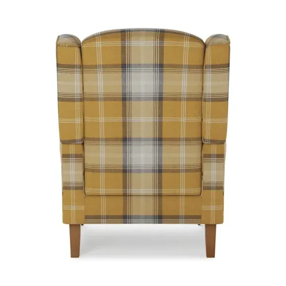 Grande Check Wingback Armchair - Gold, Fabric