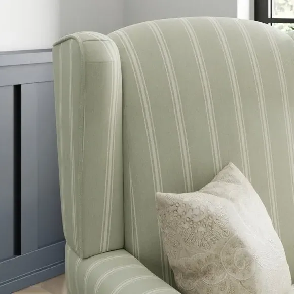 Grande Wingback Armchair - Sage, Woven Fabric