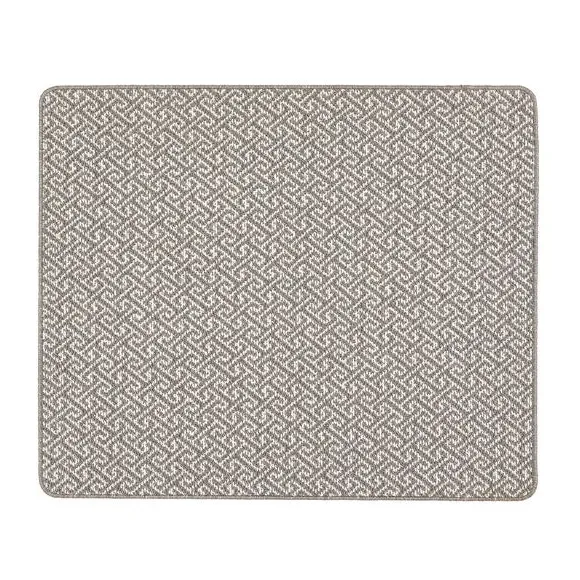 Greek Key Doormat with Anti-Slip - Grey, Boucle