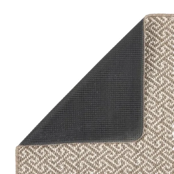 Greek Key Doormat with Anti-Slip - Natural, Boucle
