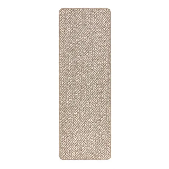 Greek Key Runner Rug - Natural, Boucle