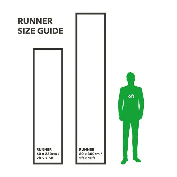 Grid Runner with Anti-Slip - Grey, Boucle