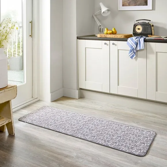 Grid Runner with Anti-Slip - Grey, Boucle image