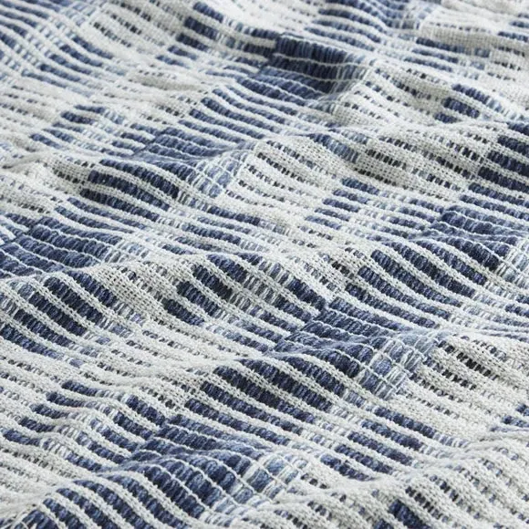 Grid Throw Blanket - Blue, Cotton
