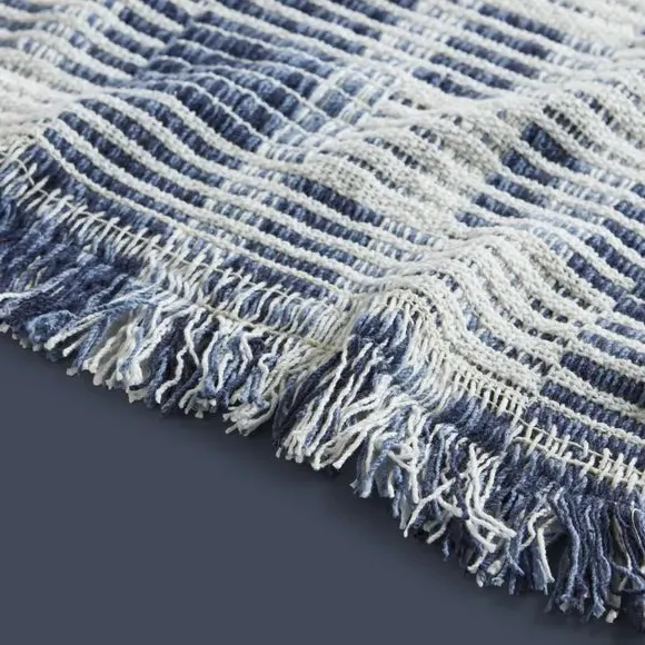 Grid Throw Blanket - Blue, Cotton