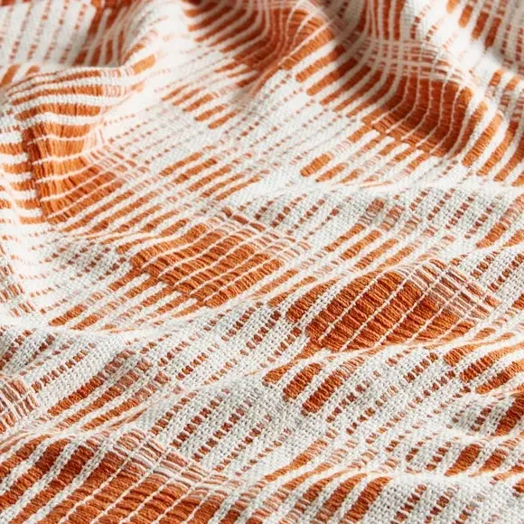 Grid Throw Blanket - Orange, Cotton