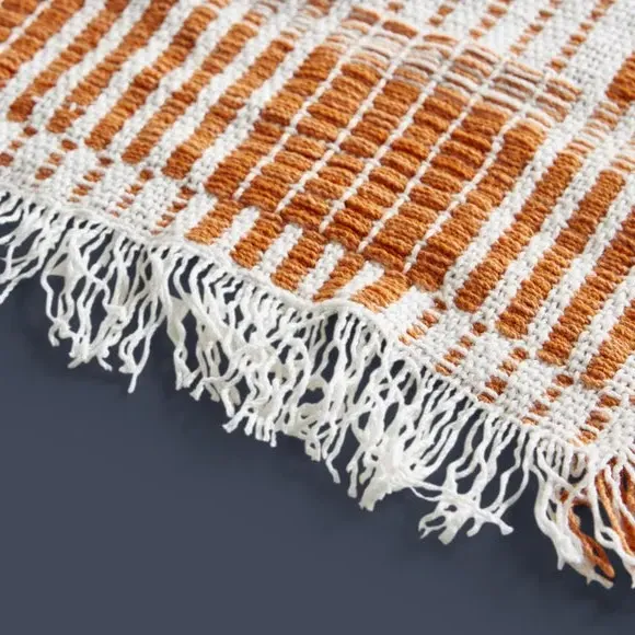 Grid Throw Blanket - Orange, Cotton