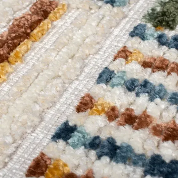 Grid Washable Rug - Multicoloured