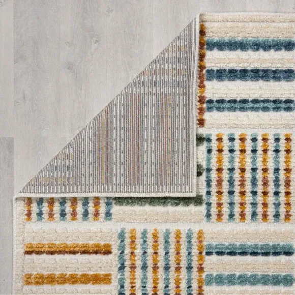 Grid Washable Rug - Multicoloured