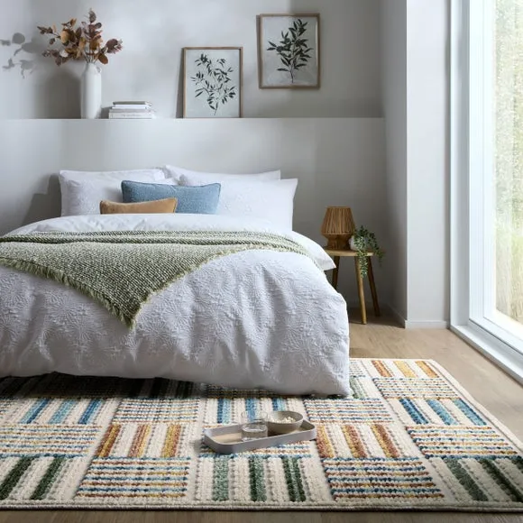 Grid Washable Rug - Multicoloured image