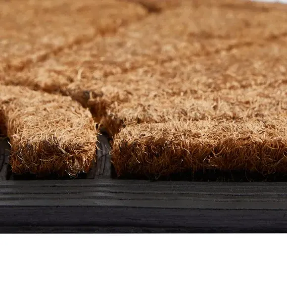 Half Moon Doormat with Anti-Slip - Black, Coir
