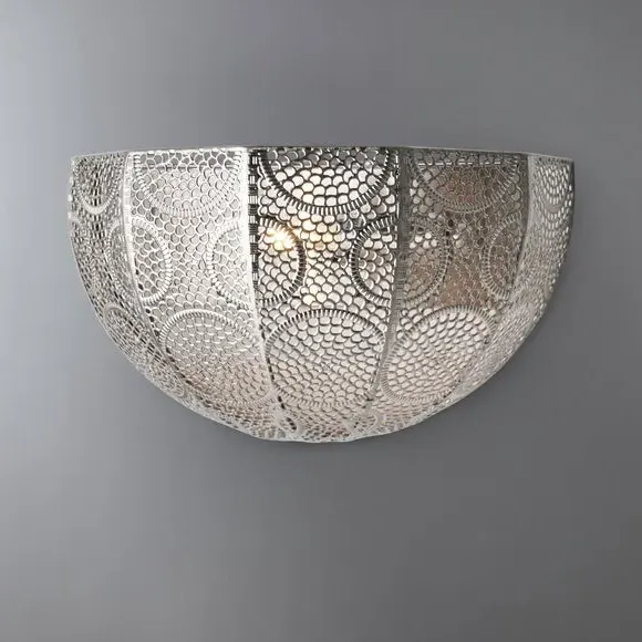 Half Moon Wall Light - Silver, Chrome image