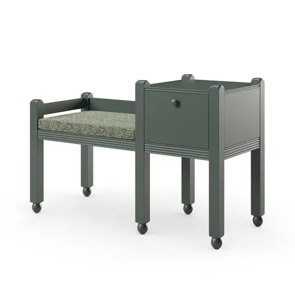 Hallway Bench with Storage - Green, Pine