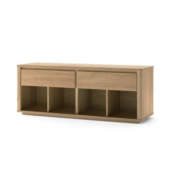 Hallway Bench with Storage - Light Oak Effect