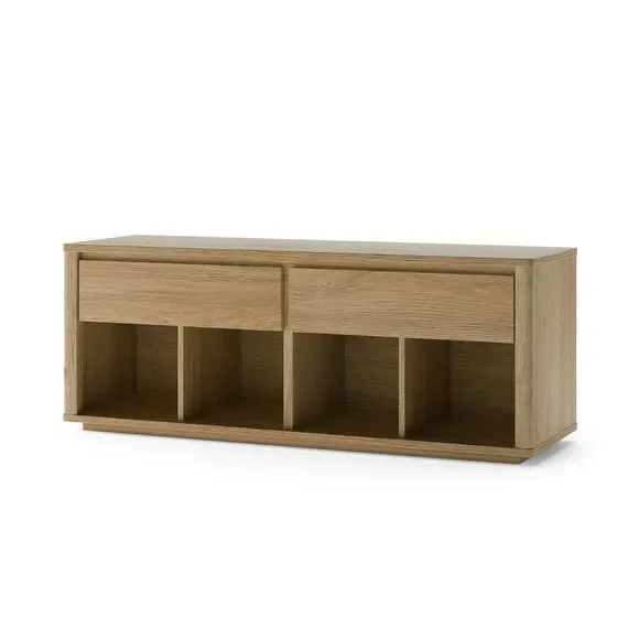 Hallway Bench with Storage - Light Oak Effect