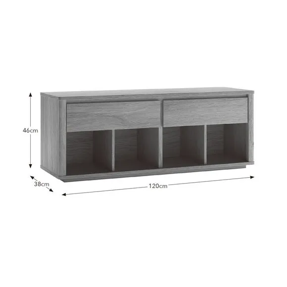 Hallway Bench with Storage - Light Oak Effect