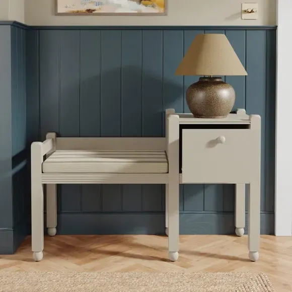 Hallway Bench with Storage - Stone, Pine