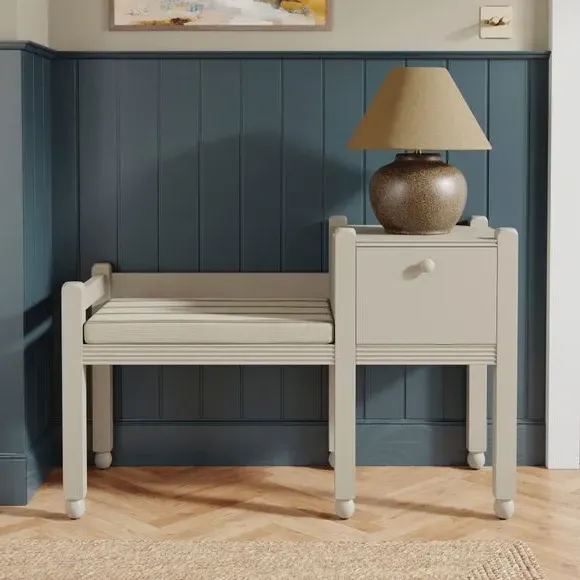 Hallway Bench with Storage - Stone, Pine
