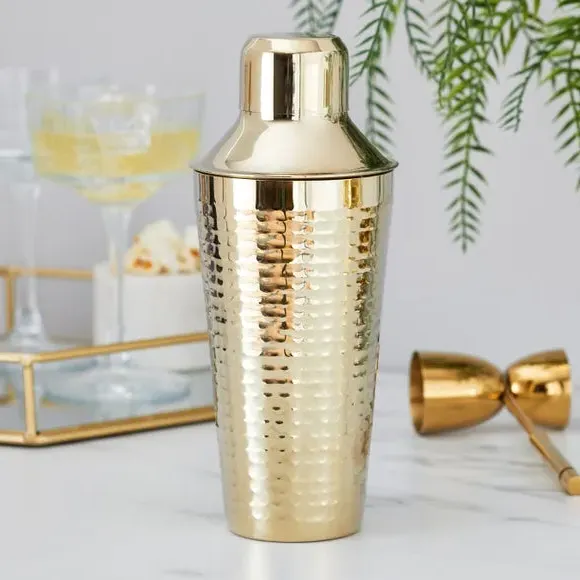 Hammered Cocktail Shaker - Gold, Stainless Steel image