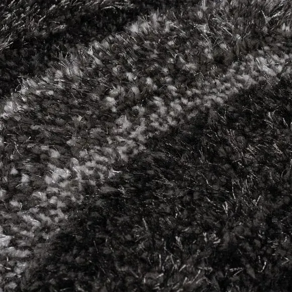 Hand Carved Area Rug - Black, Polyester