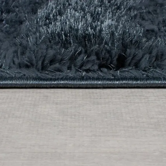 Hand Carved Area Rug - Blue, Polyester