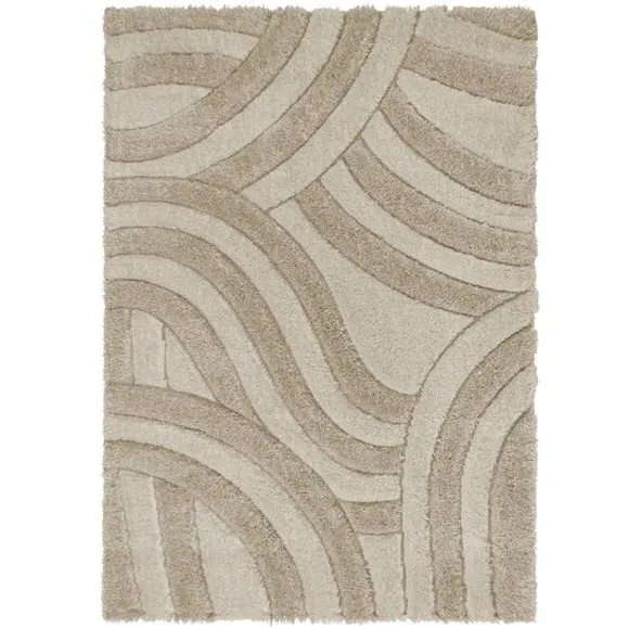 Hand Carved Area Rug - Natural, Polyester