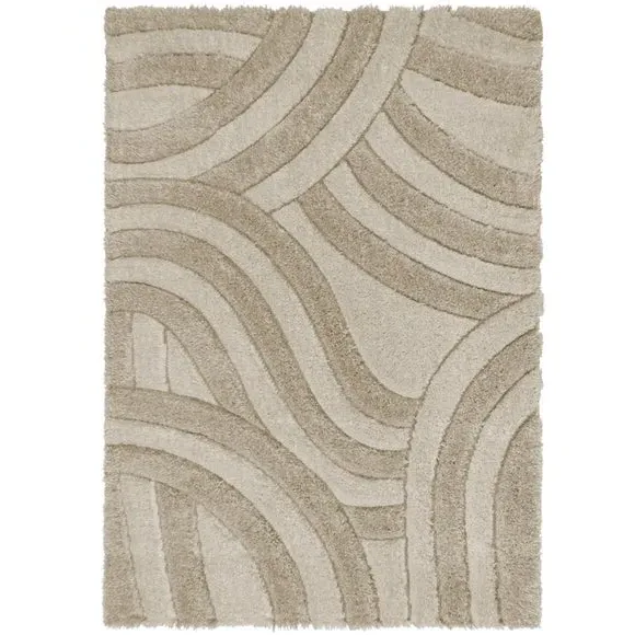 Hand Carved Area Rug - Natural, Polyester