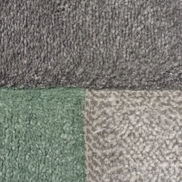 Hand Carved Check Rug - Mint