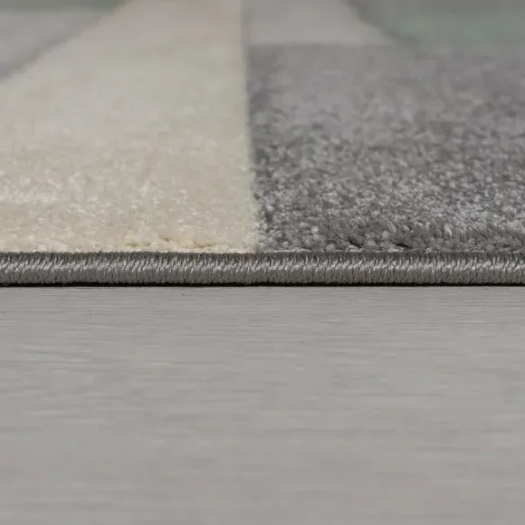 Hand Carved Check Rug - Mint