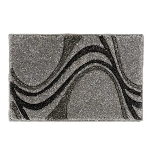 Hand-Carved Doormat with Swirl Design - Ochre