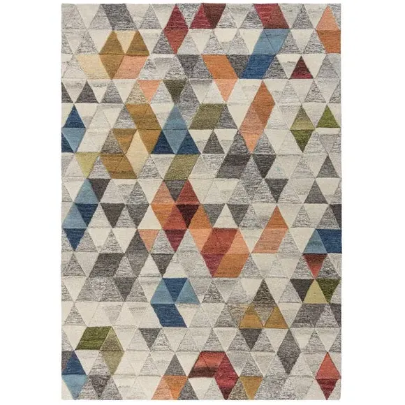 Hand-Carved Rug - Multicoloured, Pure Wool