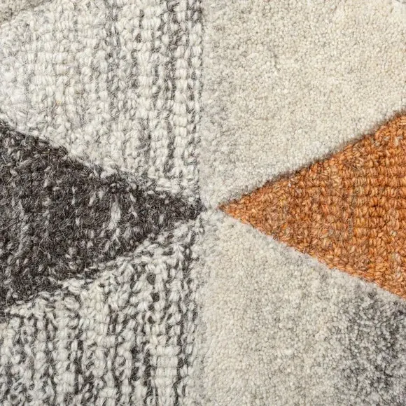 Hand-Carved Rug - Multicoloured, Pure Wool
