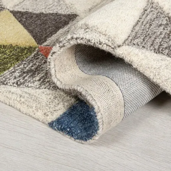 Hand-Carved Rug - Multicoloured, Pure Wool