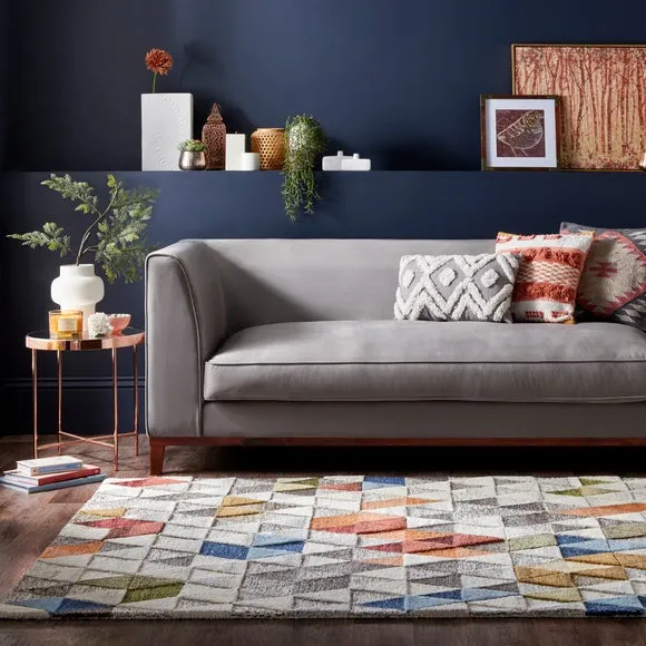 Hand-Carved Rug - Multicoloured, Pure Wool