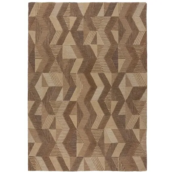 Hand-Carved Rug with High Low Effect - Natural, Wool