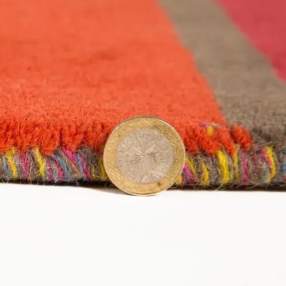 Hand-Carved Wool Runner - Multicoloured, Wool
