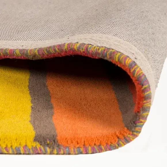 Hand-Carved Wool Runner - Multicoloured, Wool