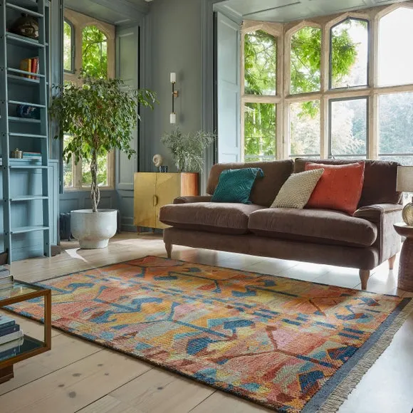 Hand-Knotted Abstract Rug - Multicoloured, Wool