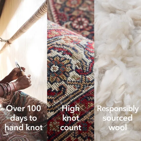 Hand-Knotted Persian Rug - Red, Wool