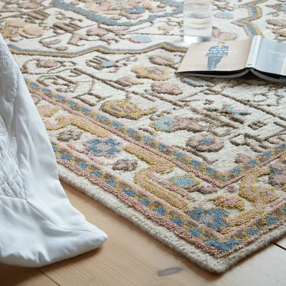 Hand-Knotted Rug Traditional Floral - Multicoloured, Wool