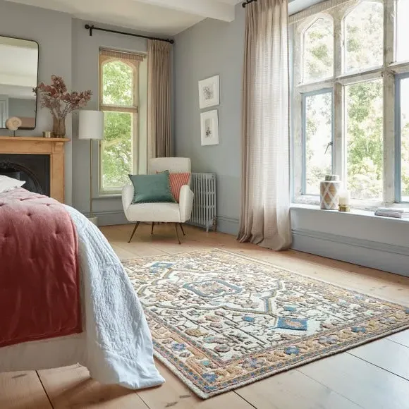 Hand-Knotted Rug Traditional Floral - Multicoloured, Wool