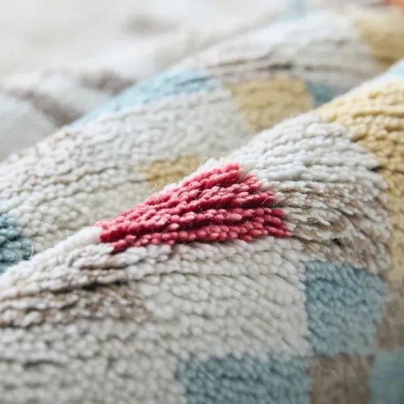 Hand-Knotted Shaggy Rug - Multicoloured, Wool